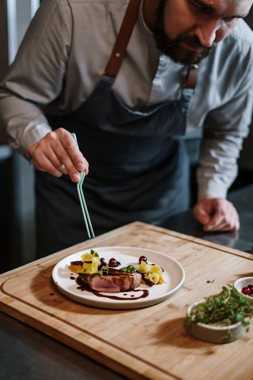 Artisanal culinary preparation at a high-end country estate